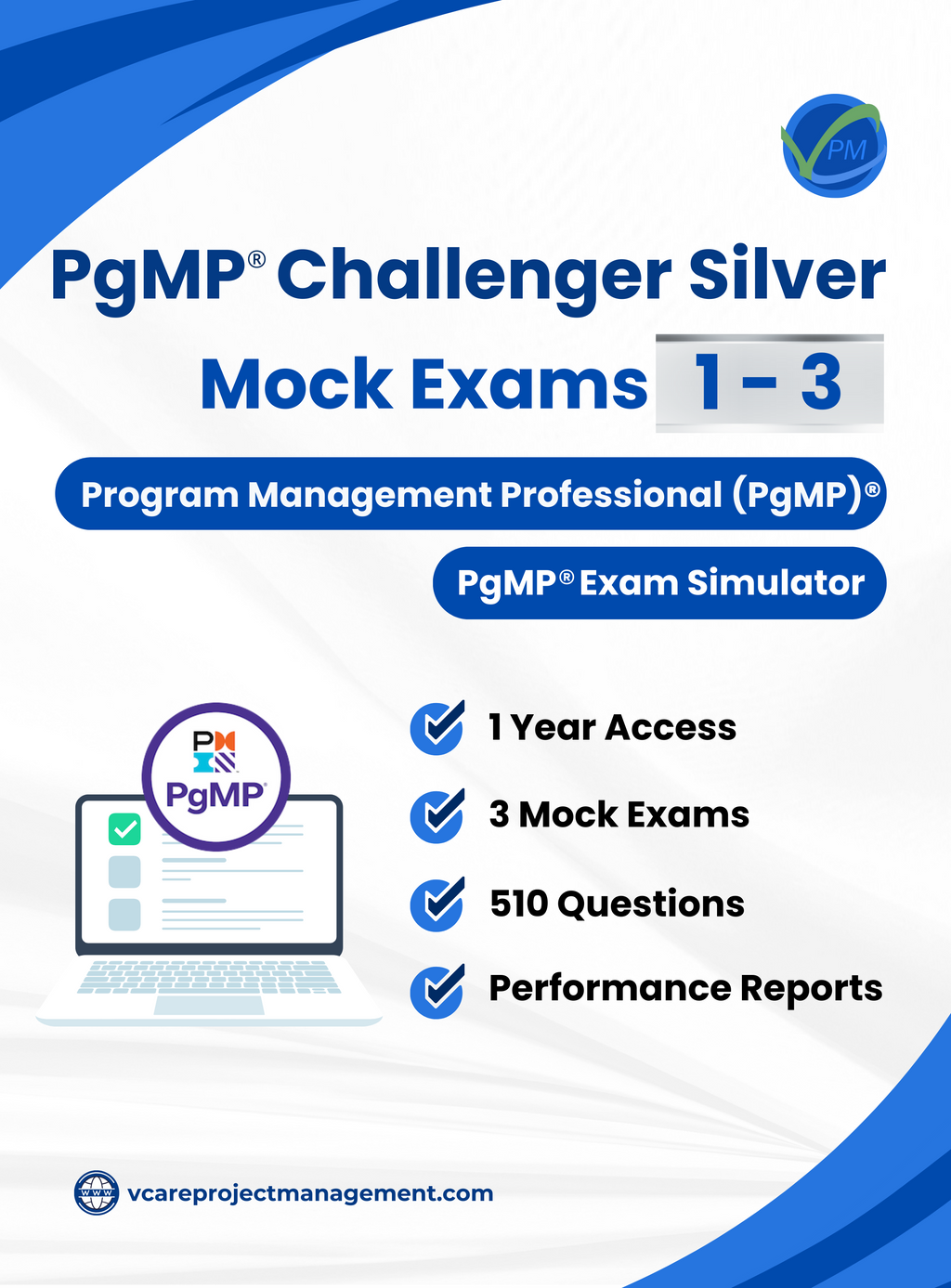 PgMP Challenger Silver (Mock Exams 1 to 3) - 1 Year Access